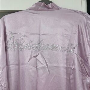 Lavender satin bridesmaid robe